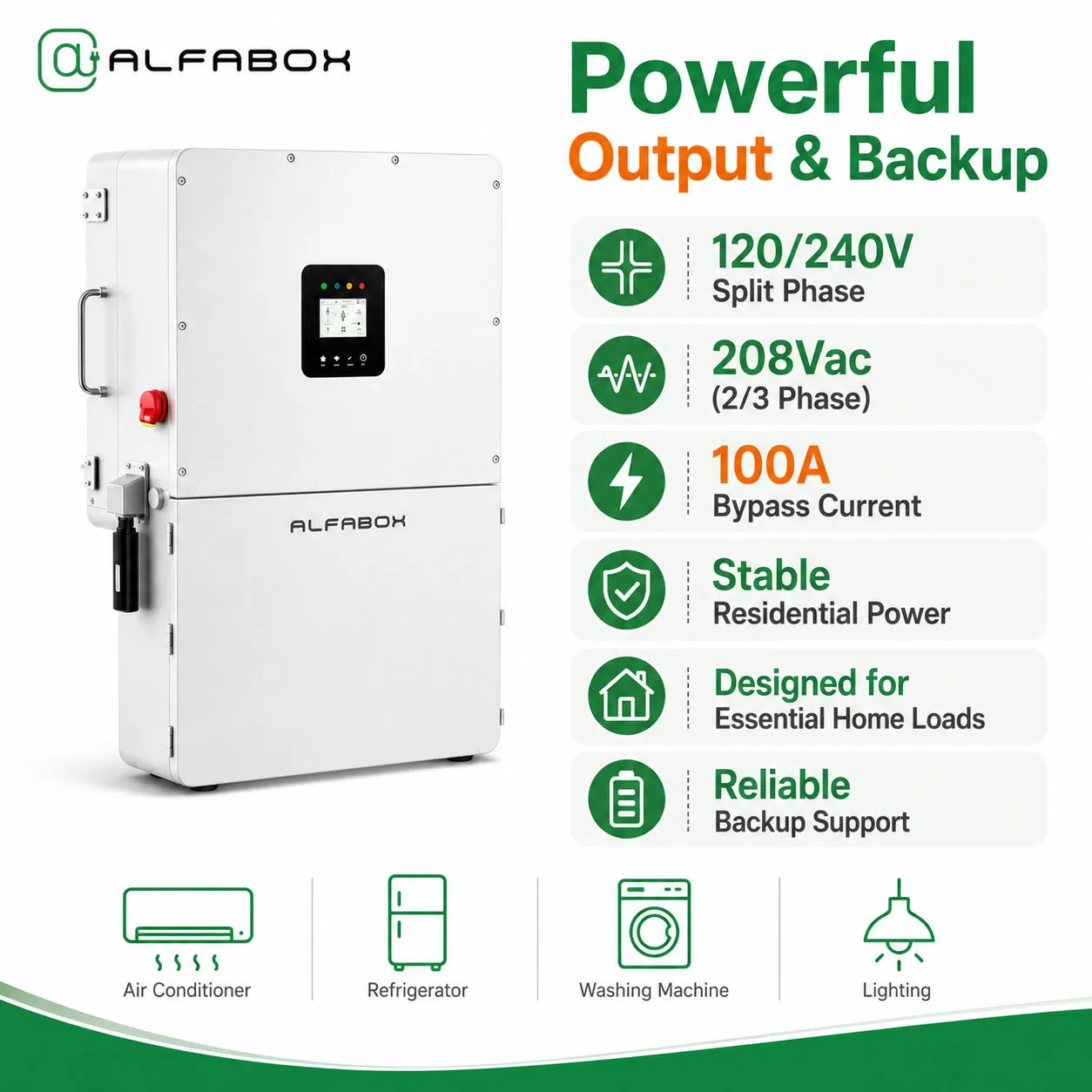 Inversor solar híbrido inteligente con almacenamiento de batería para respaldo en el hogar