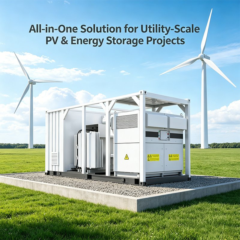 3.3mva Sistema de Inversor Central de Alta Potencia PV 1500V Inversor Solar 10kv 35kv Transformador Elevador para Gran Granja Solar
