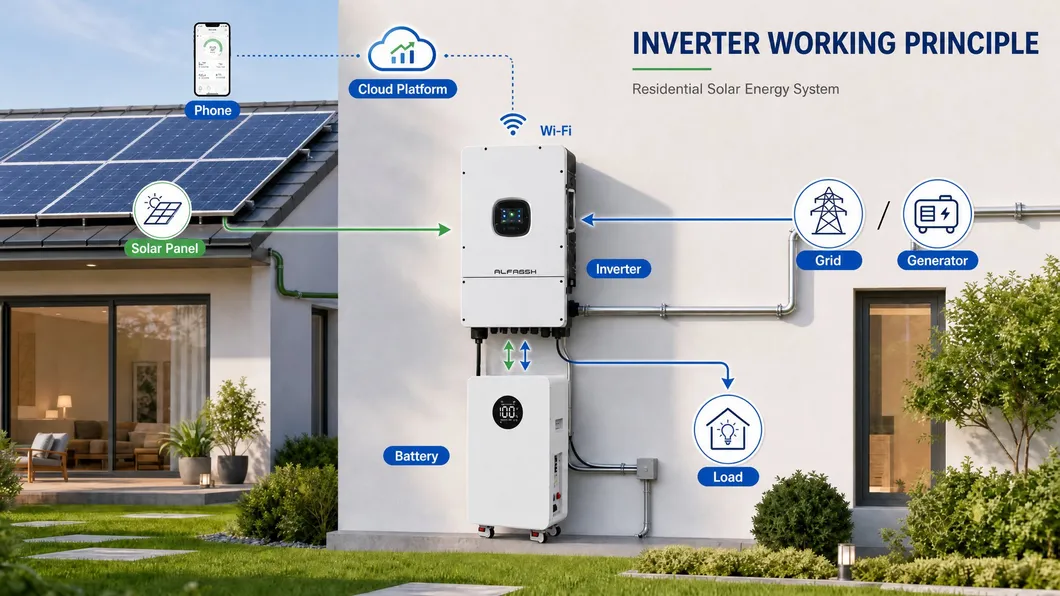 Inversor solar off grid de 8kw y 10kw para sistemas de energía residencial - Conectores e interfaz