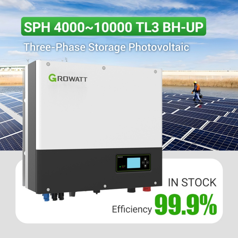 Growatt 4kw 5kw 6kw 7kw 8kw 10kw Inversor Híbrido Trifásico para Sistemas de Techo Comercial y Aplicaciones de Energía Solar Industrial