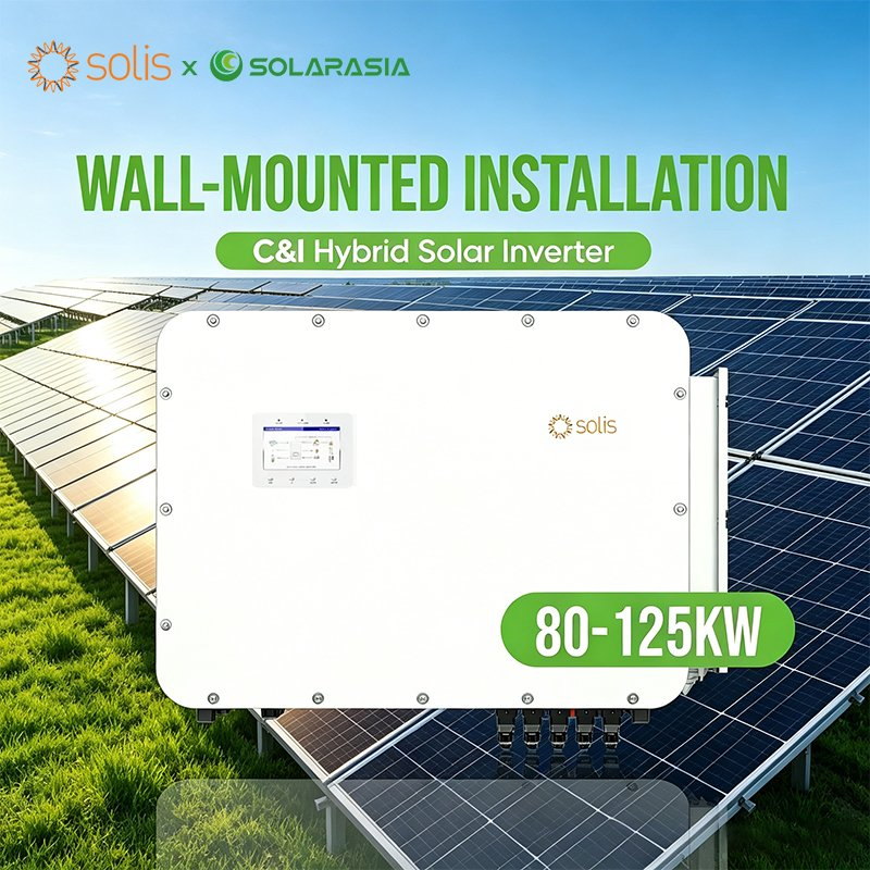 Inversor Industrial Comercial de Energía Solar Solis 80kw 100kw 125kw Inversores Industriales Híbridos de Alta Tensión Trifásicos