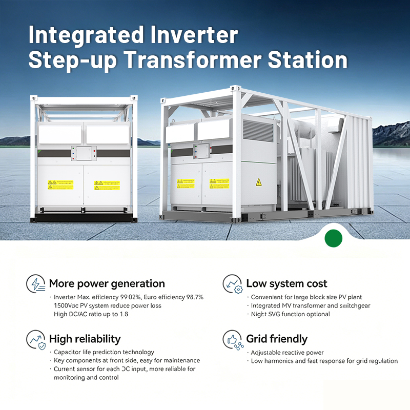 Solución Llave en Mano de Inversor Central Fotovoltaico a Escala de Utilidad 3125kVA 3300kVA con Transformador Inmerso en Aceite para Planta Solar