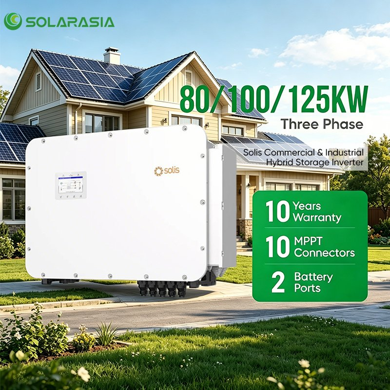 Inversor Industrial Comercial de Energía Solar Solis 80kw 100kw 125kw Inversores Industriales Híbridos de Alta Tensión Trifásicos
