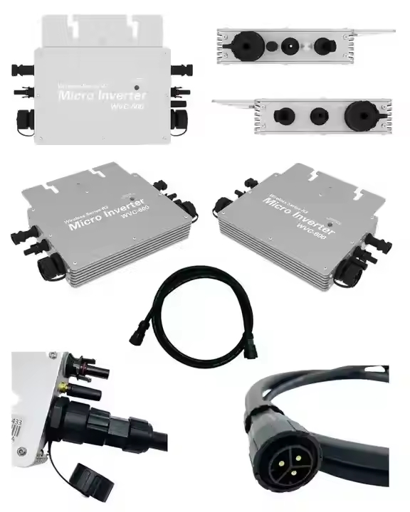 Inversor Micro WiFi 600W MPPT PV en Sistema de Panel Solar Conexión a Red con Batería