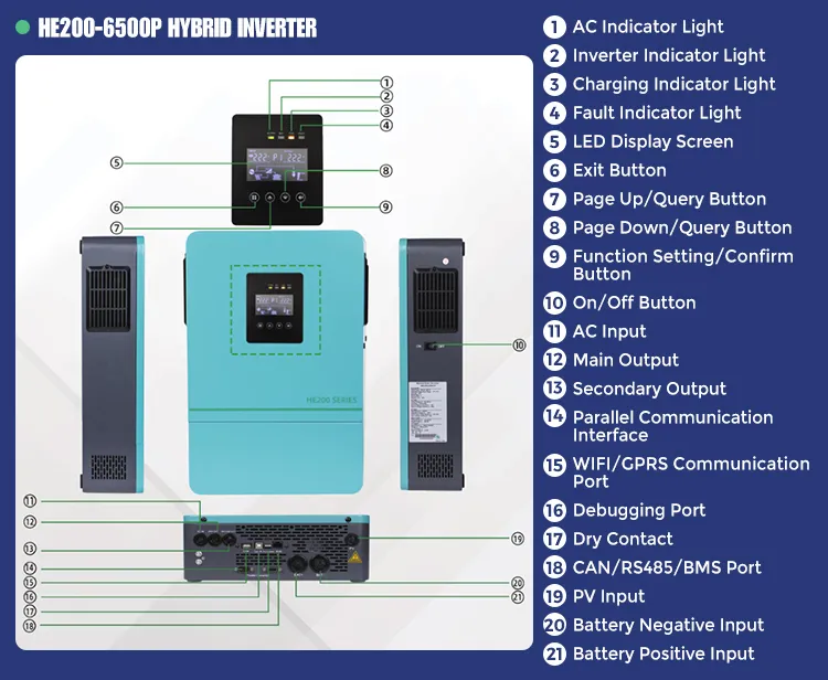5.5kw 48V Inversor Solar Híbrido de Alta Frecuencia MPPT Inversor de Energía Solar Fuera de la Red