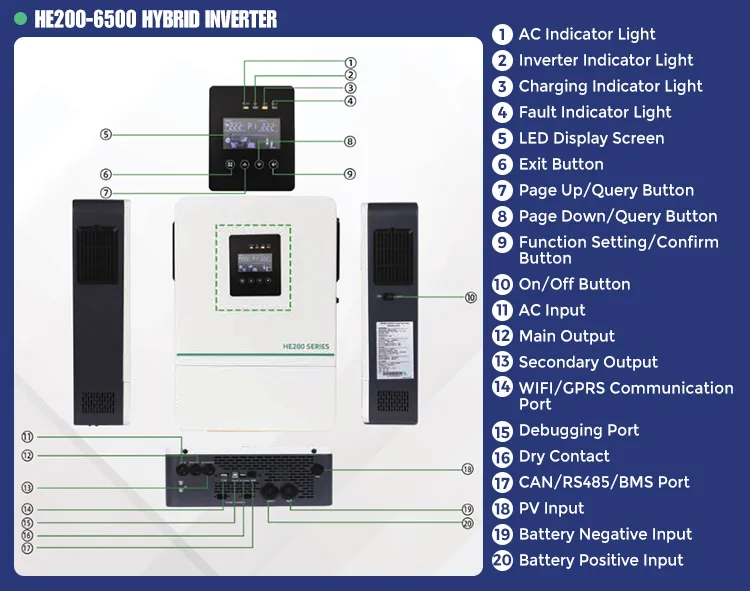 5.5kw 48V Inversor Solar Híbrido de Alta Frecuencia MPPT Inversor de Energía Solar Fuera de la Red
