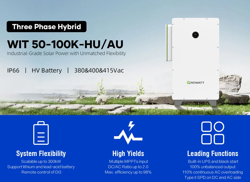 Inversor Solar Híbrido conectado a la red Trifásico para Comercial