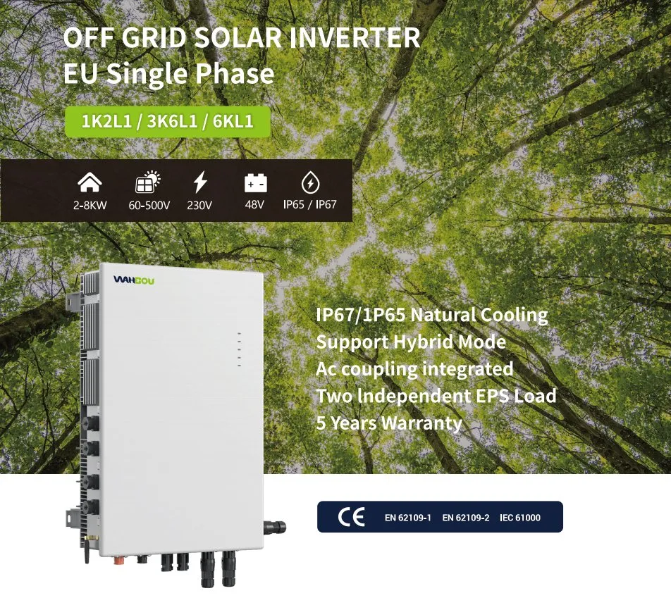 Inversor de Alta Frecuencia off/on-Grid 6kVA Inversor Solar off Grid, IP65 protection Nivel, 5-Year Reemplazo de Garantía