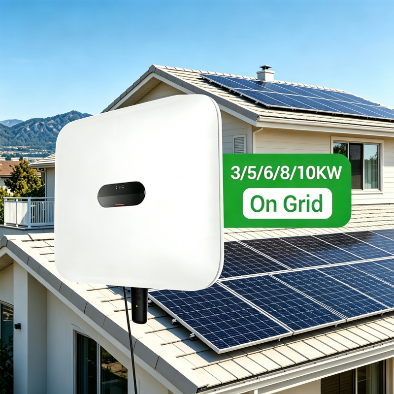 Inversor Solar Conectado a la Red 5kw 6kw 8kw 10kw 12kw Inversor Solar Trifásico de DC a AC para Proyectos Solares Agrícolas