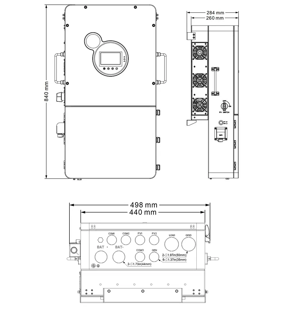 110V 220V Inversor Híbrido de Batería Solar con MPPT de Fase Dividida 10kw Convertidor DC/AC Inversor Solar Inteligente