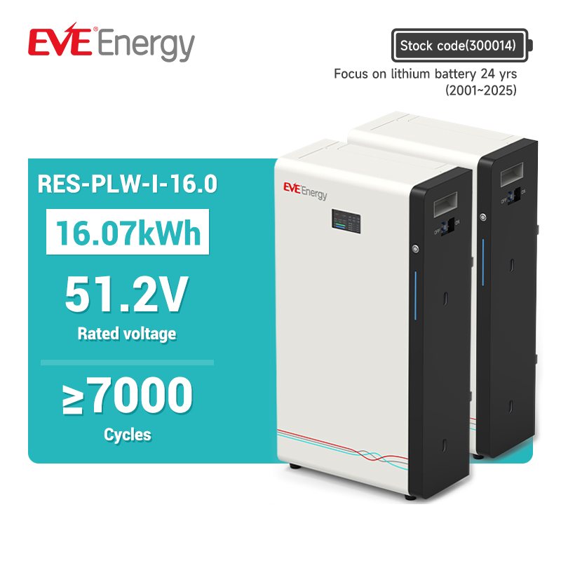 Eve 314ah LiFePO4 Sistema de Almacenamiento de Energía en el Hogar Batería 51.2V 16kwh Sistema Solar Montado en Pared Fuera de la Red con Inversor