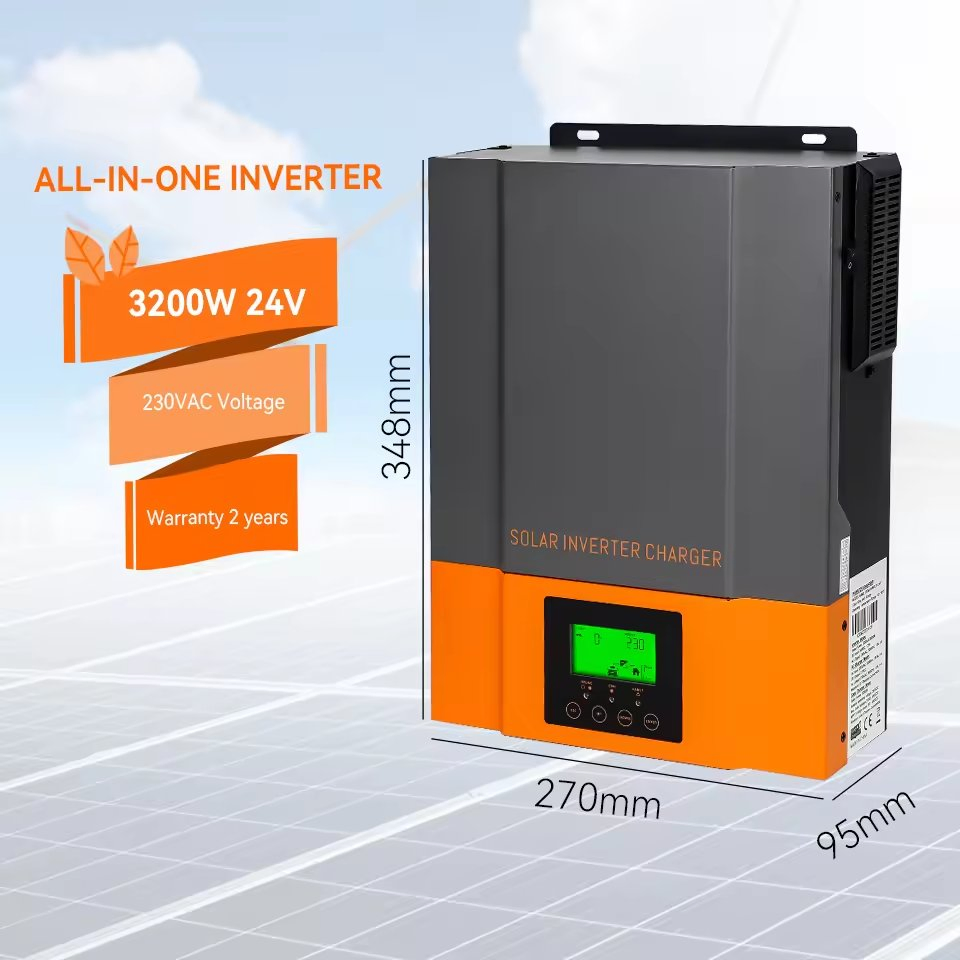 Powmr Alta Frecuencia 3200W 24V 220V 80A Controlador de Carga MPPT Interno 3.2kw Inversor Solar Híbrido para Sistema Solar