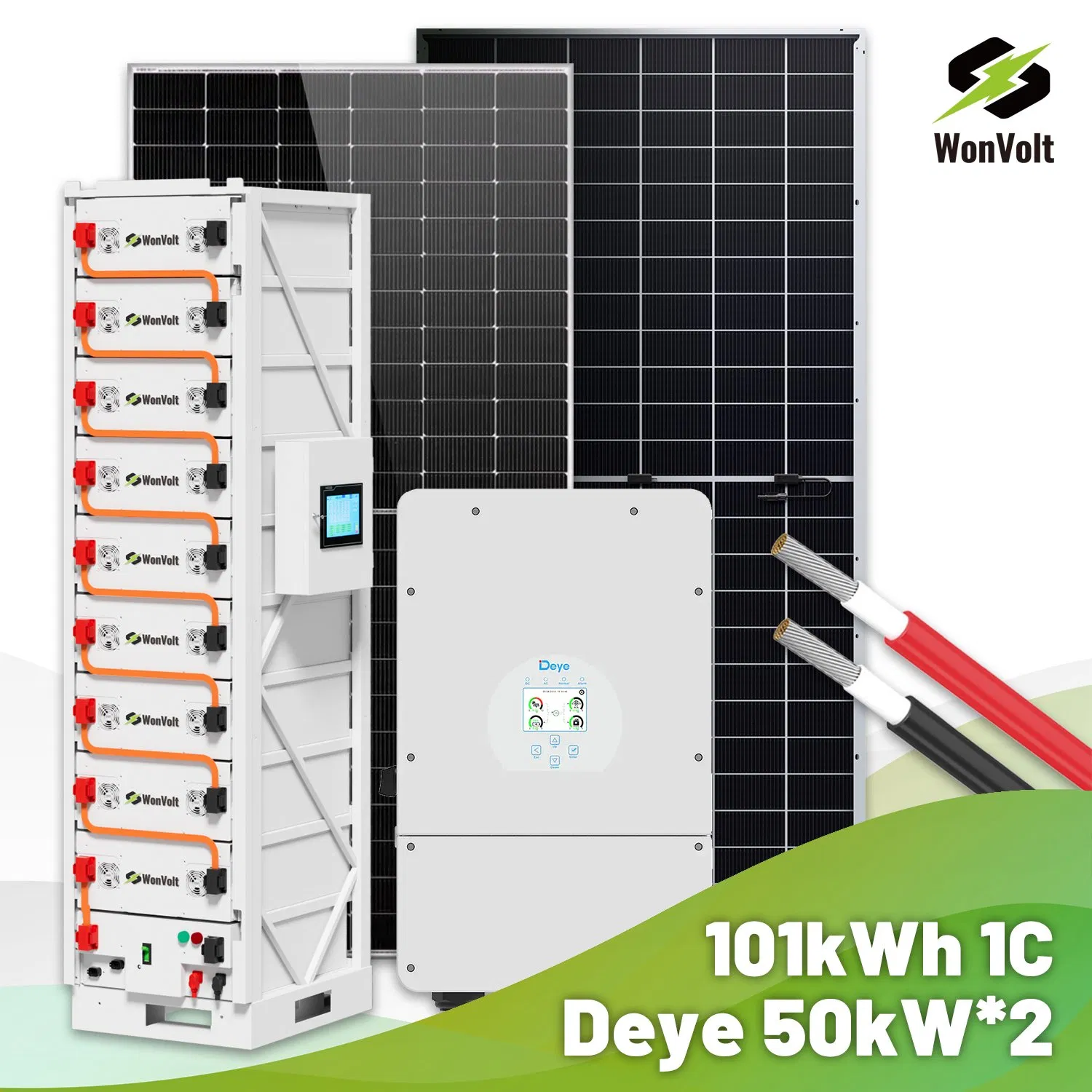 Sistema de Panel Solar Wonvolt Inversor Deye 8kw 12kw 16kw 20kw 30kw 50kw 60kw Sistema de Energía para el Hogar