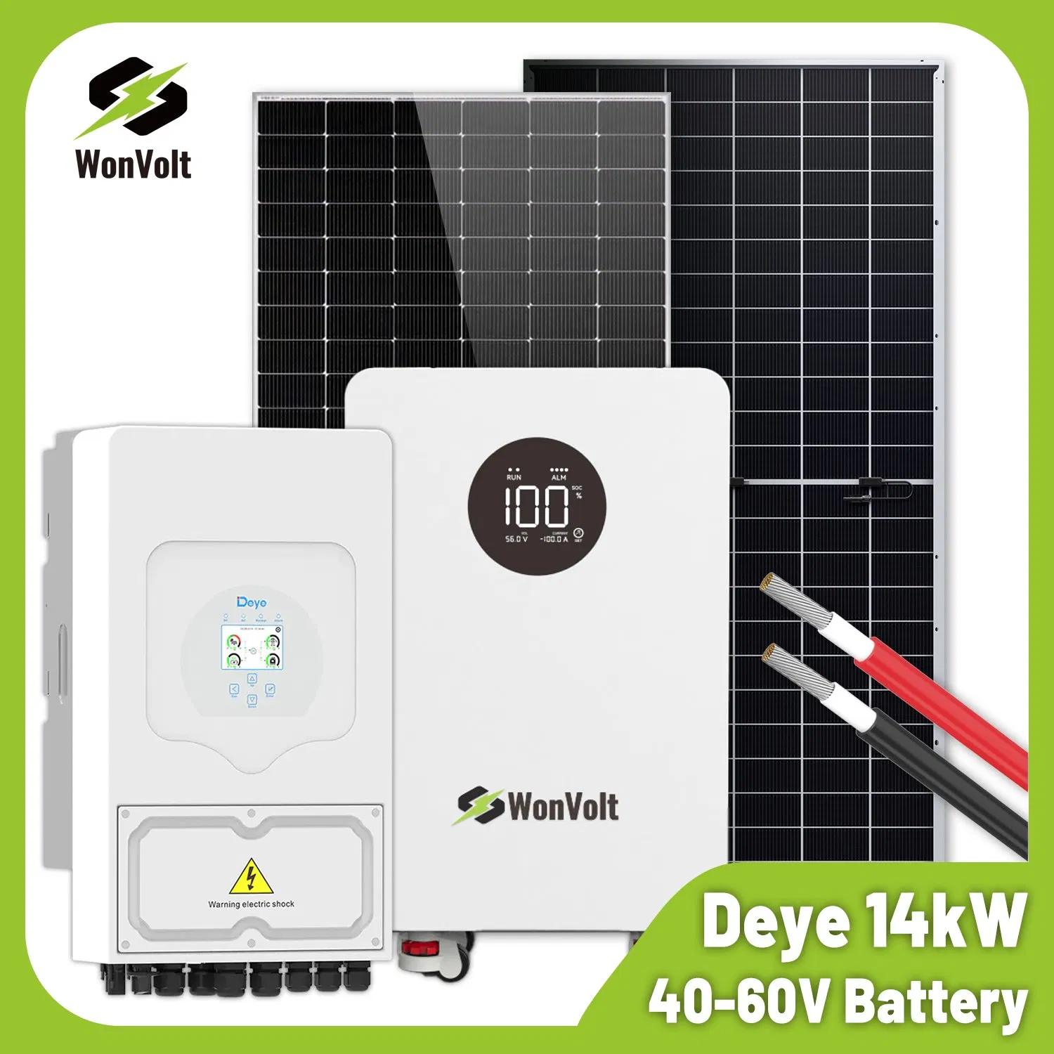 Sistema de Energía Solar para Hogar Off Grid Wonvolt 8kw con Inversor Híbrido Deye 10000W 8kw 10kw