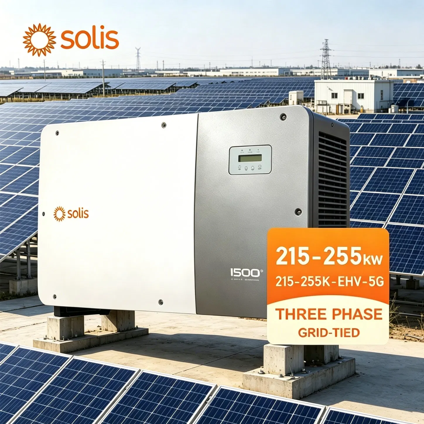 Pedido al por mayor de inversor solar Solis 215kw 250kw 255kw Inversor central de cadena OEM disponible 1500V Inversor de energía solar de alta eficiencia para proyectos a escala de MW