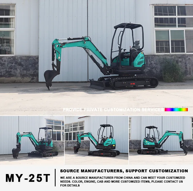 1 Ton 2 Mini Excavadoras de Tonelada 2.5 Ton EPA Granja Usado Nuevo Crawler Digger Motor Kubota Pequeña Excavadora