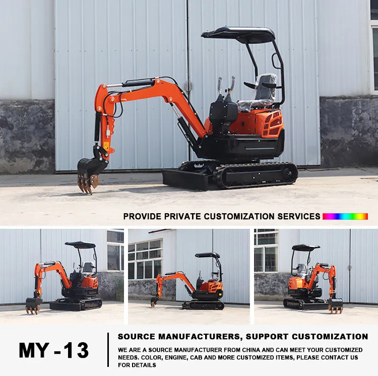 1 Ton 2 Mini Excavadoras de Tonelada 2.5 Ton EPA Granja Usado Nuevo Crawler Digger Motor Kubota Pequeña Excavadora