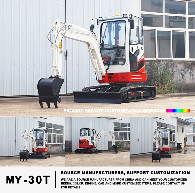 1 Ton 2 Mini Excavadoras de Tonelada 2.5 Ton EPA Granja Usado Nuevo Crawler Digger Motor Kubota Pequeña Excavadora