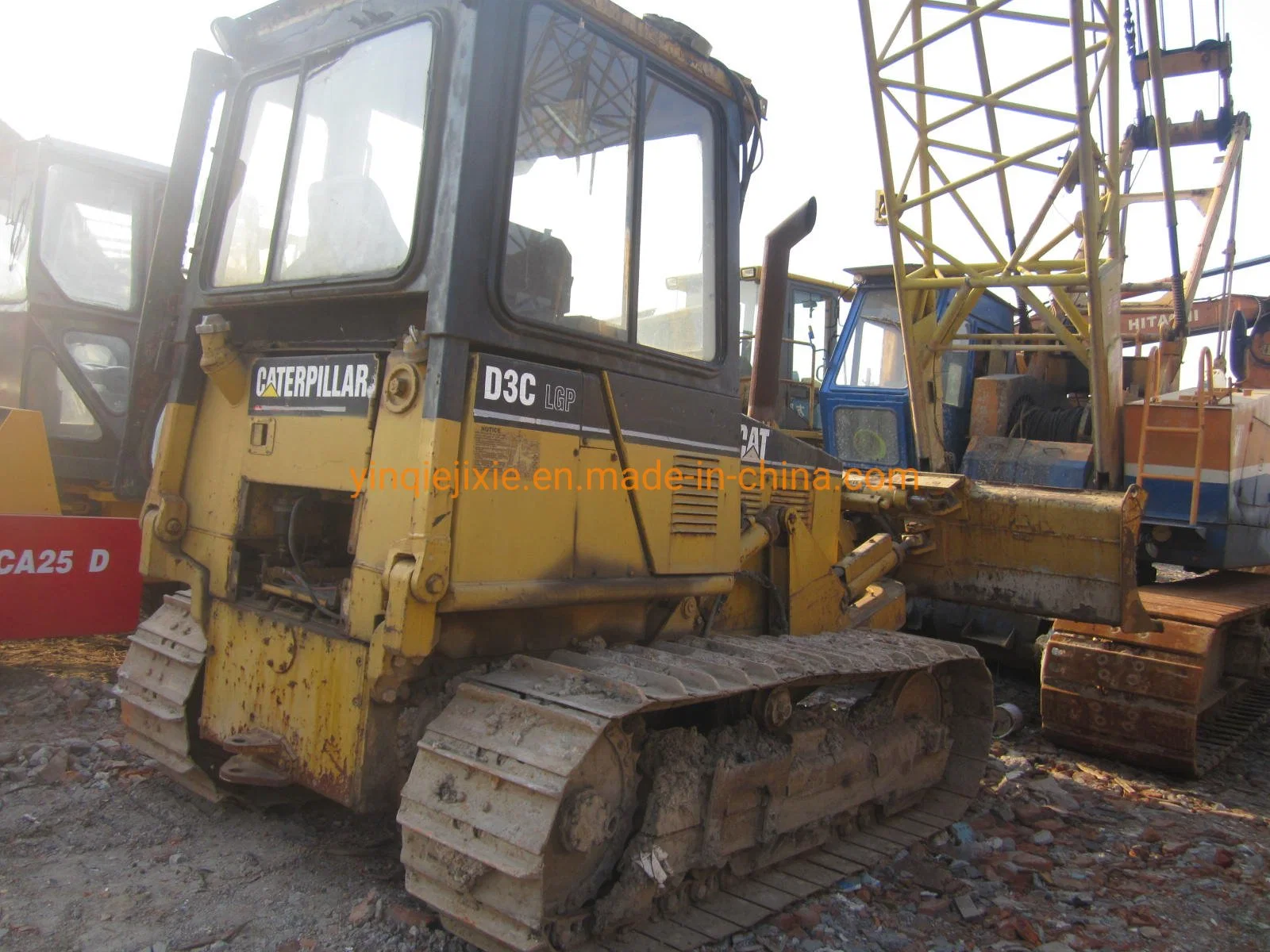 Gato usado D3c Bulldozer con zapato de pista de pantano tractor de oruga de segunda mano Caterpillar Bulldozer