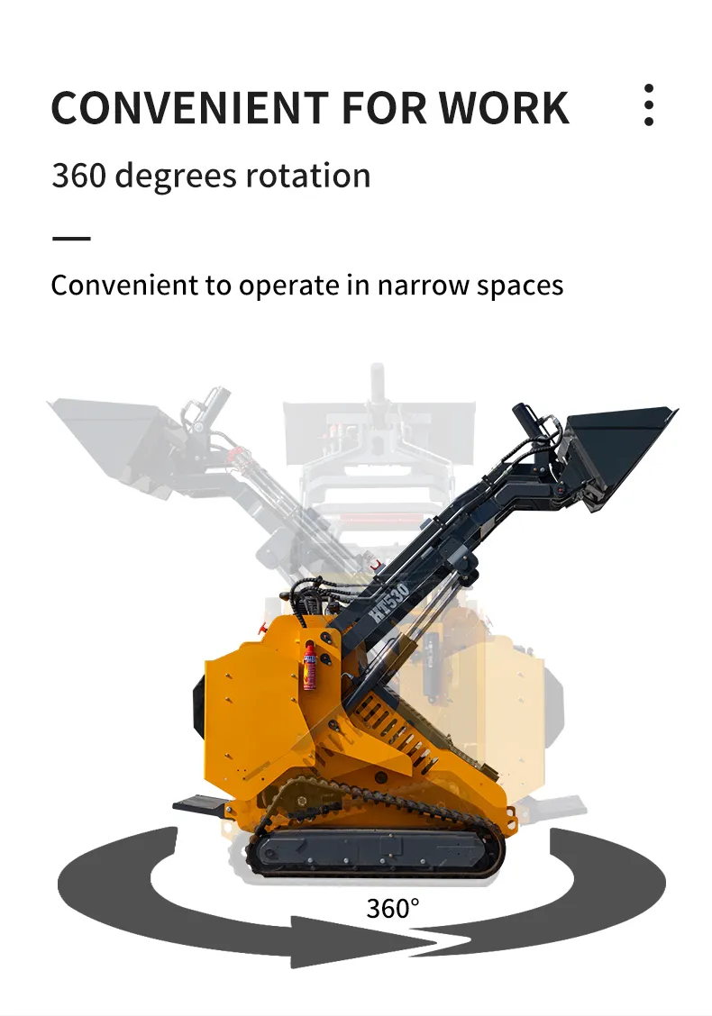 Euro5 CE EPA Fabricante de China Construcción Multifuncional Micro Rueda Pista Crawler Precio Usado Hidráulico Pequeño Mini Cargador de Orugas con Piezas de Accesorio