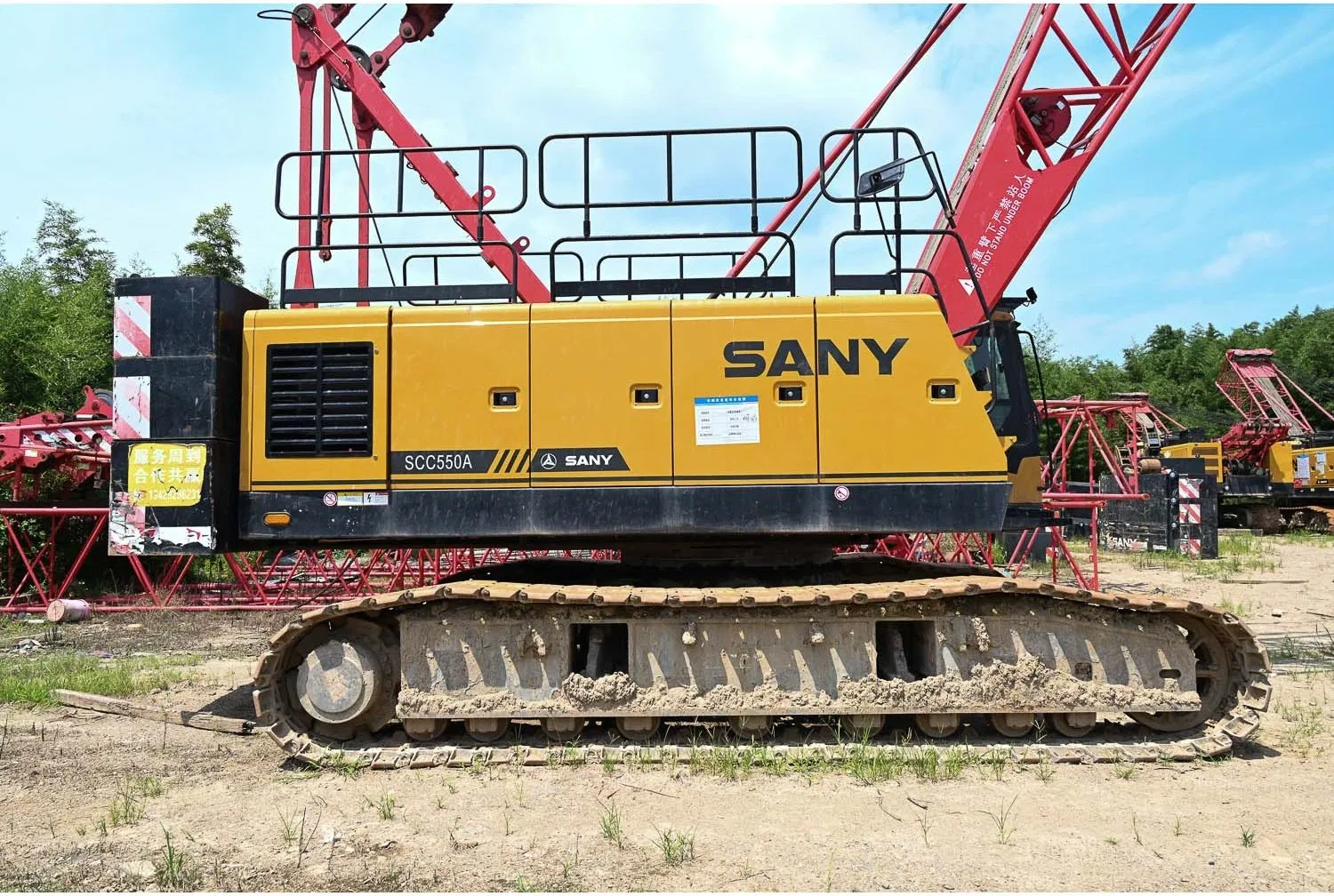 Grúa de oruga Sany usada de propiedad propia 55ton Scc550A Grúa