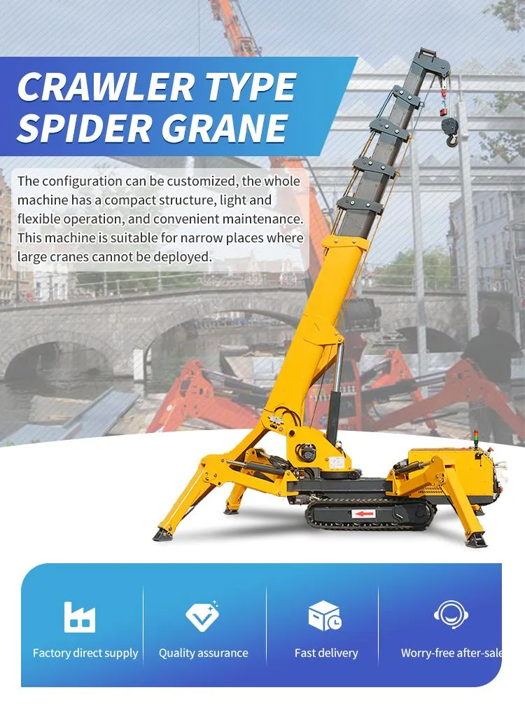 Grúa araña de oruga de 5 toneladas con motor diésel 3 toneladas