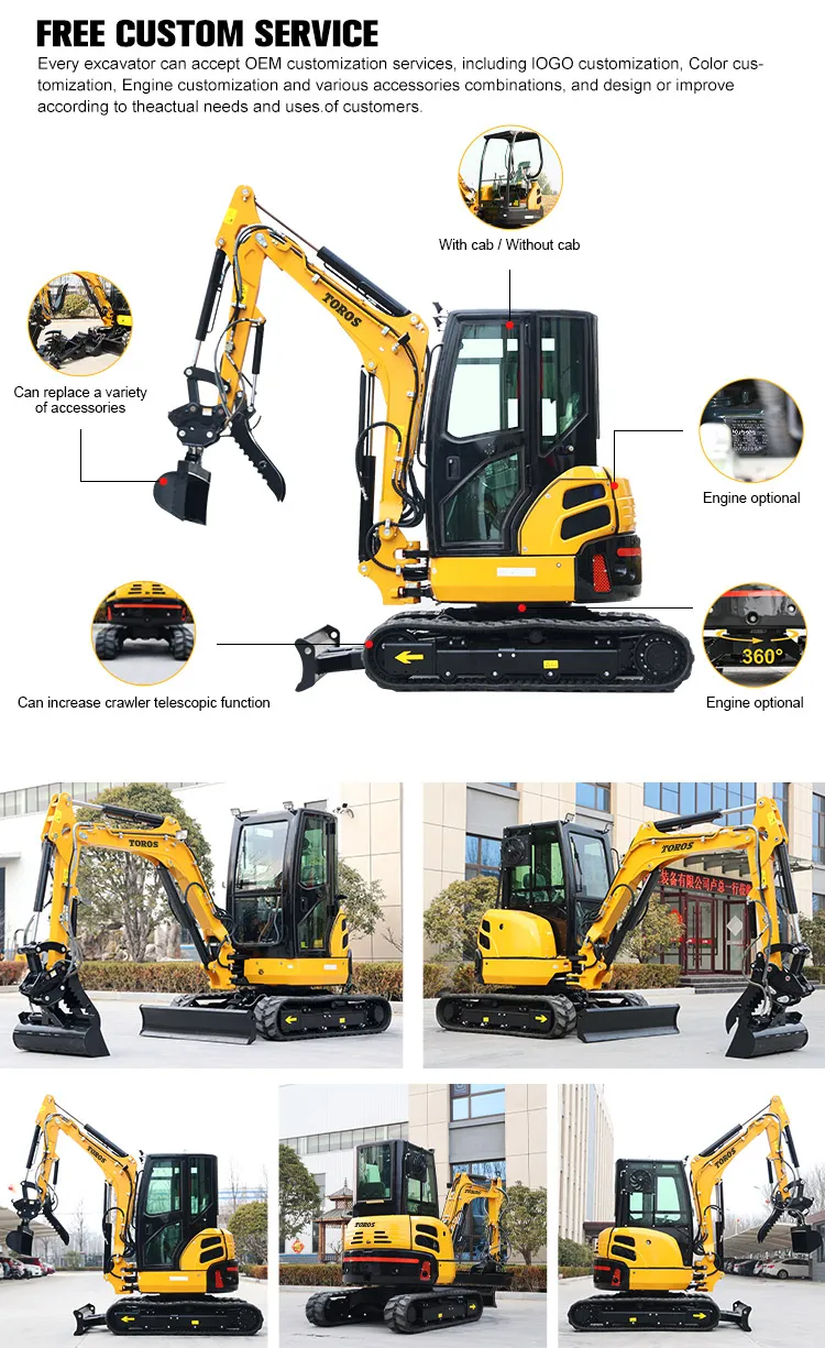 Detalles de la miniexcavadora