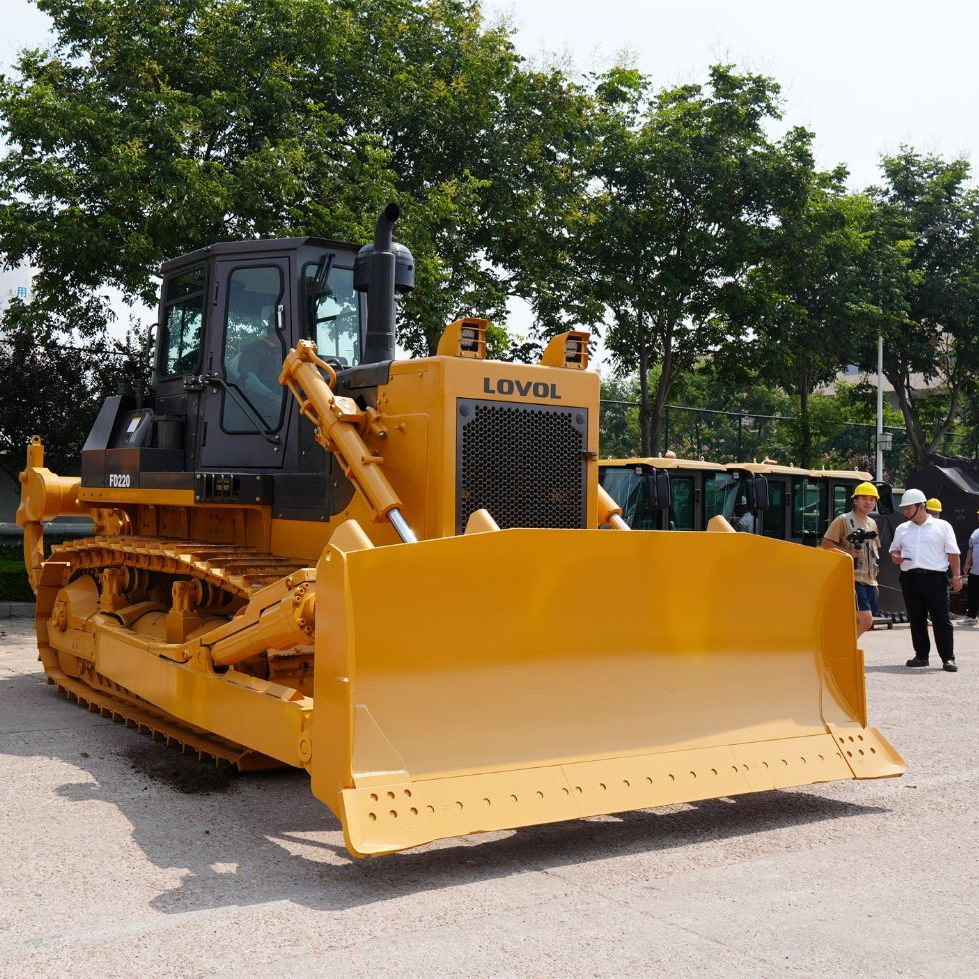 Bulldozer de oruga Lovol de segunda mano Fd220, máquina pesada para movimiento de tierras, dozer para ingeniería de construcción y nivelación de terrenos industriales