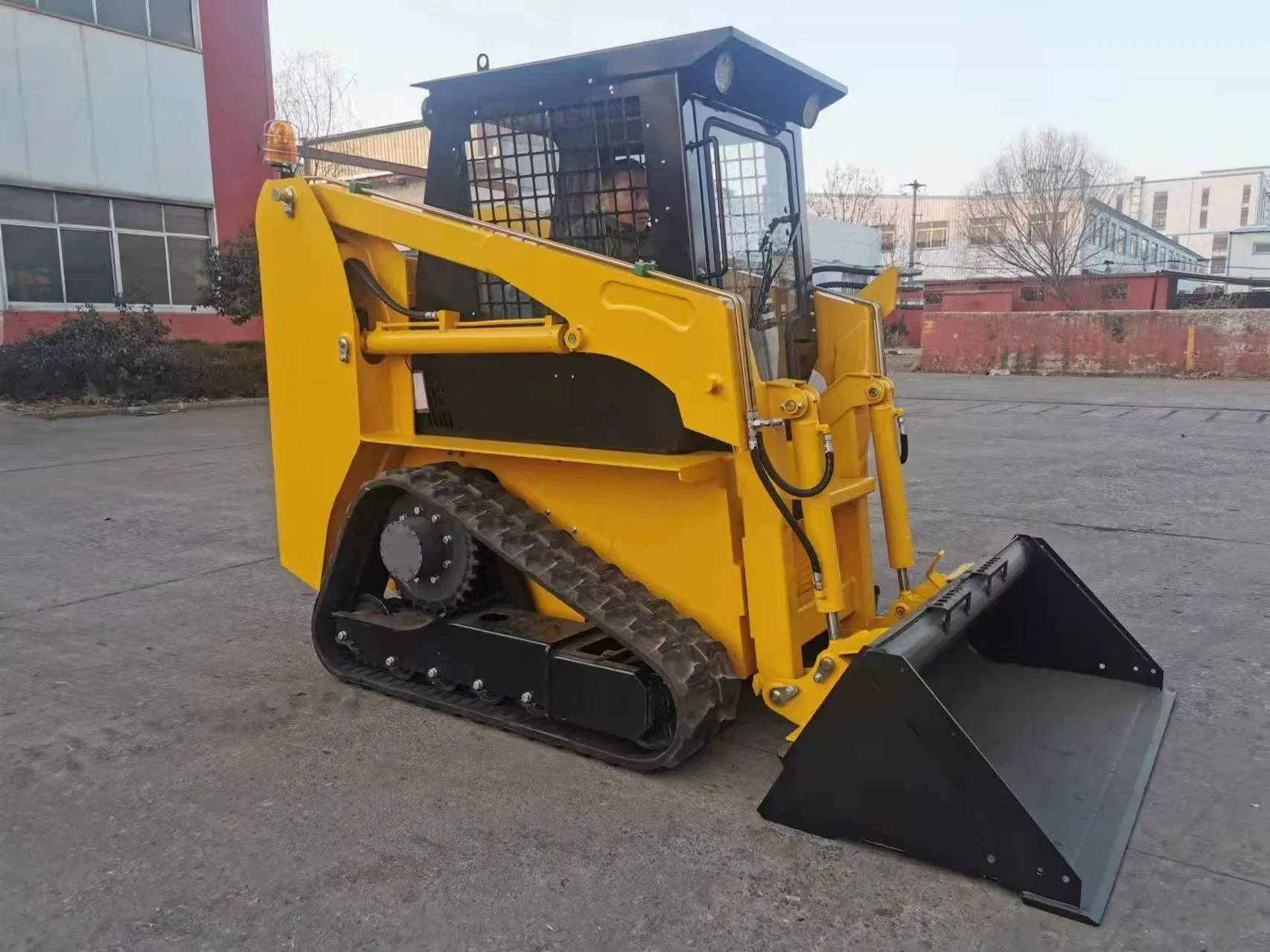 TUV RoHS Usado 65HP 75HP 500kg 1000kg 1200kg Mini Cargadora de Oruga Hidráulica de Construcción con Nivelación Automática