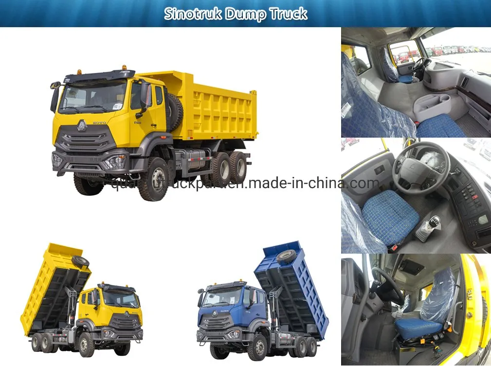 Sinotruk HOWO Transporte de Arena Piedra Pesada 371HP 375HP 6X4 Camión Volquete Articulado de Cantera Usado HOWO Camión Volquete Usado