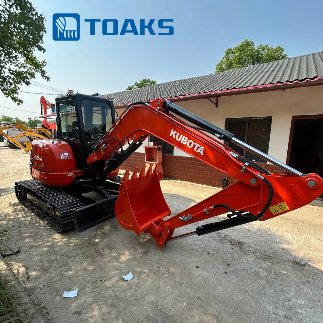 Excavadora hidráulica mini Kubota U50 original de Japón 5ton diésel de cola corta, excavadora de segunda mano con certificado CE, excavadora con enganche rápido, brazo oscilante y martillo