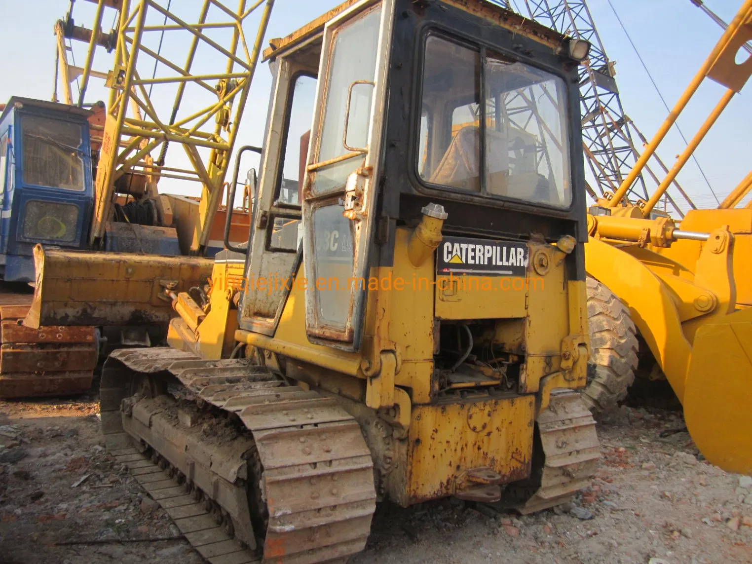 Gato usado D3c Bulldozer con zapato de pista de pantano tractor de oruga de segunda mano Caterpillar Bulldozer