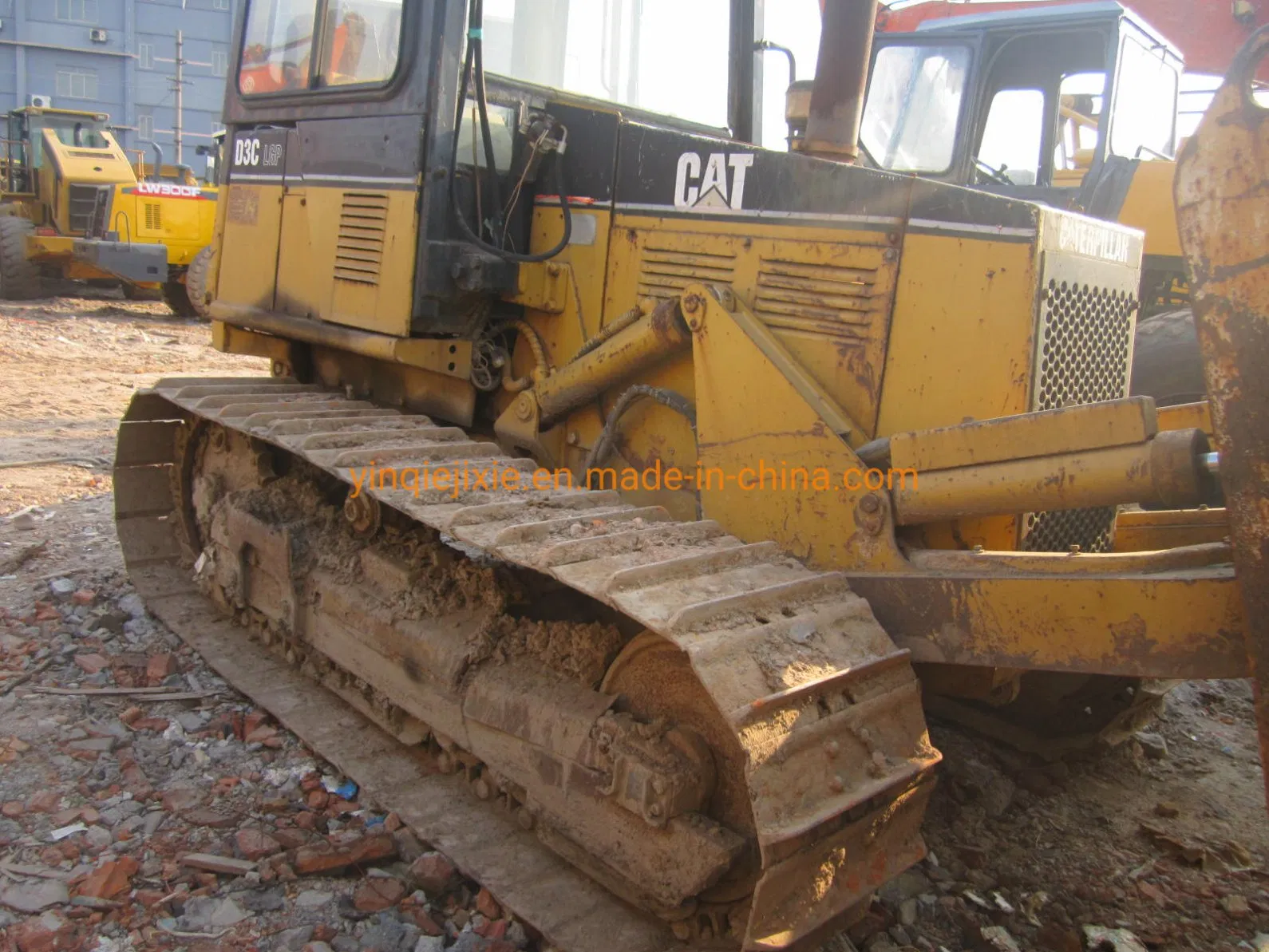 Gato usado D3c Bulldozer con zapato de pista de pantano tractor de oruga de segunda mano Caterpillar Bulldozer