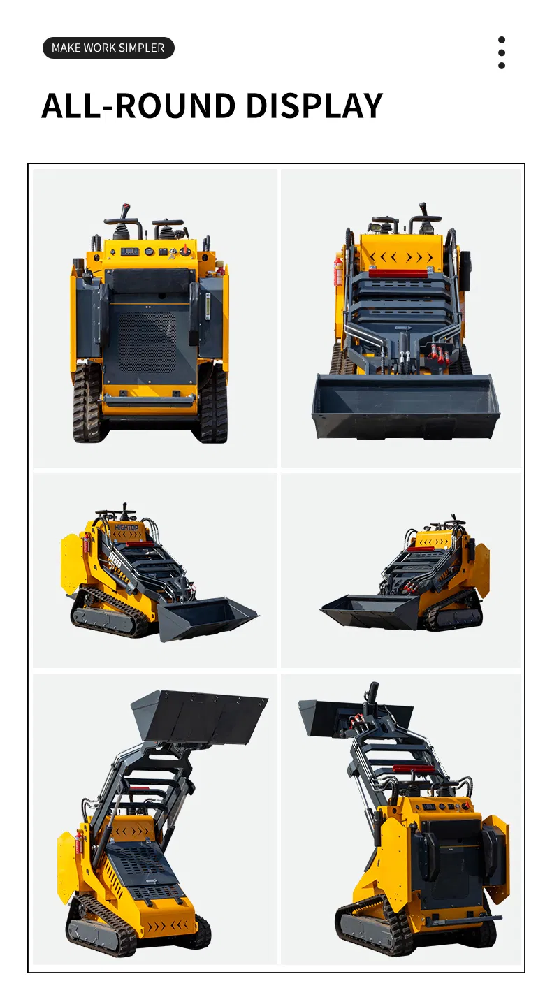 Euro5 CE EPA Fabricante de China Construcción Multifuncional Micro Rueda Pista Crawler Precio Usado Hidráulico Pequeño Mini Cargador de Orugas con Piezas de Accesorio