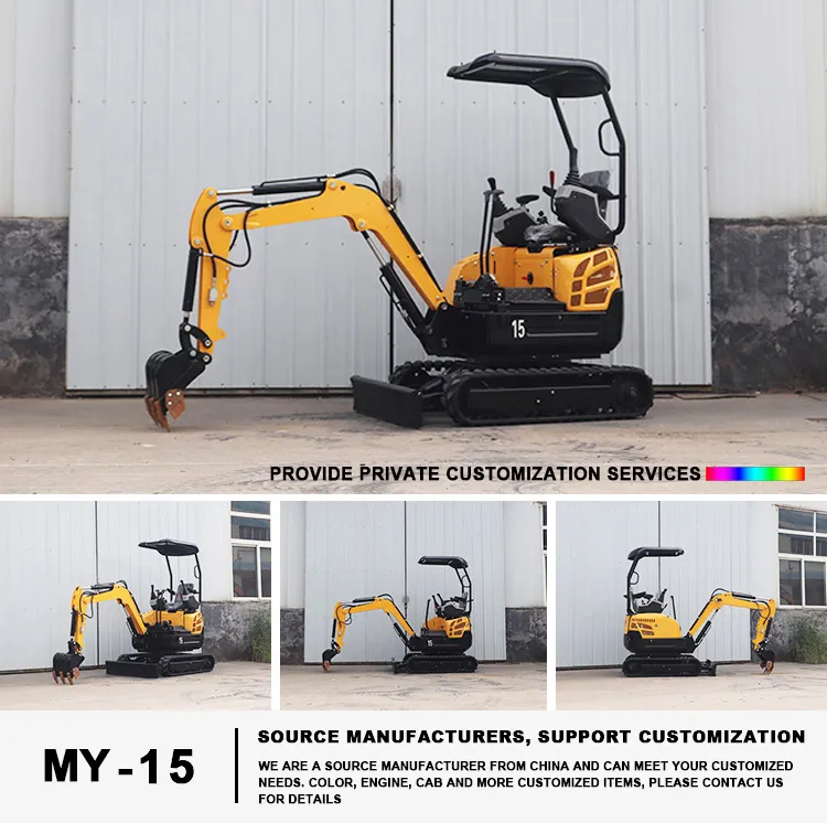 1 Ton 2 Mini Excavadoras de Tonelada 2.5 Ton EPA Granja Usado Nuevo Crawler Digger Motor Kubota Pequeña Excavadora