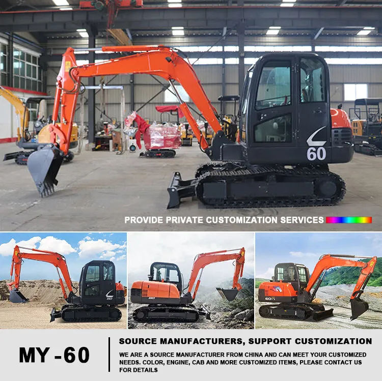 1 Ton 2 Mini Excavadoras de Tonelada 2.5 Ton EPA Granja Usado Nuevo Crawler Digger Motor Kubota Pequeña Excavadora