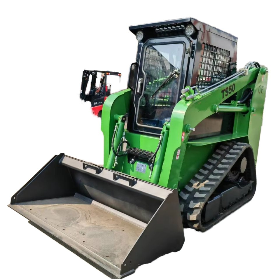 TUV RoHS Usado 65HP 75HP 500kg 1000kg 1200kg Mini Cargadora de Oruga Hidráulica de Construcción con Nivelación Automática