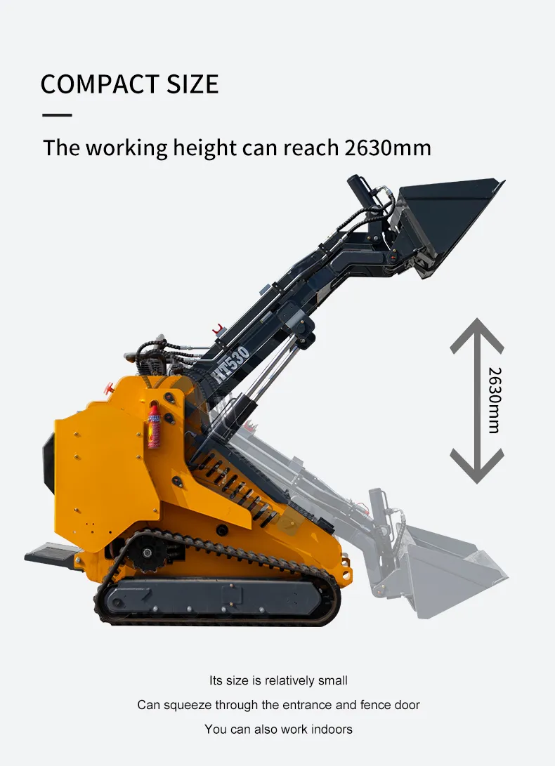Euro5 CE EPA Fabricante de China Construcción Multifuncional Micro Rueda Pista Crawler Precio Usado Hidráulico Pequeño Mini Cargador de Orugas con Piezas de Accesorio