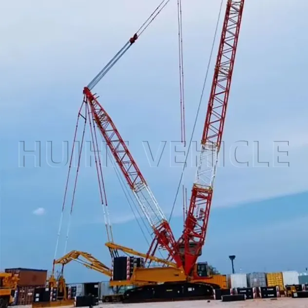 Grúa de oruga usada de alta calidad 75 con pluma de celosía y motor Weichai
