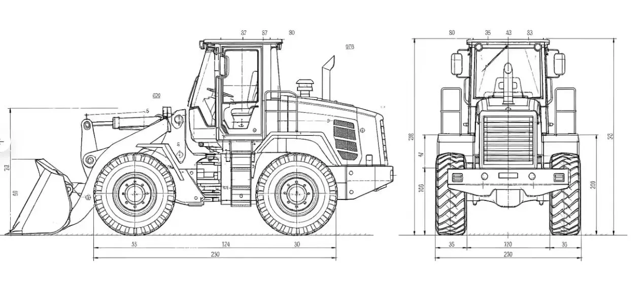 Dibujos y cotas CAT 966H