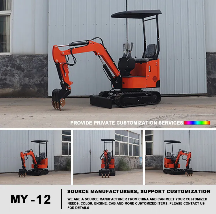1 Ton 2 Mini Excavadoras de Tonelada 2.5 Ton EPA Granja Usado Nuevo Crawler Digger Motor Kubota Pequeña Excavadora