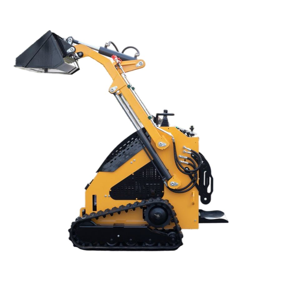 Excavadora de orugas hidráulica compacta de calidad fabricada en China, cargadora pequeña de ruedas, cargadora de mini skid steer a gasolina