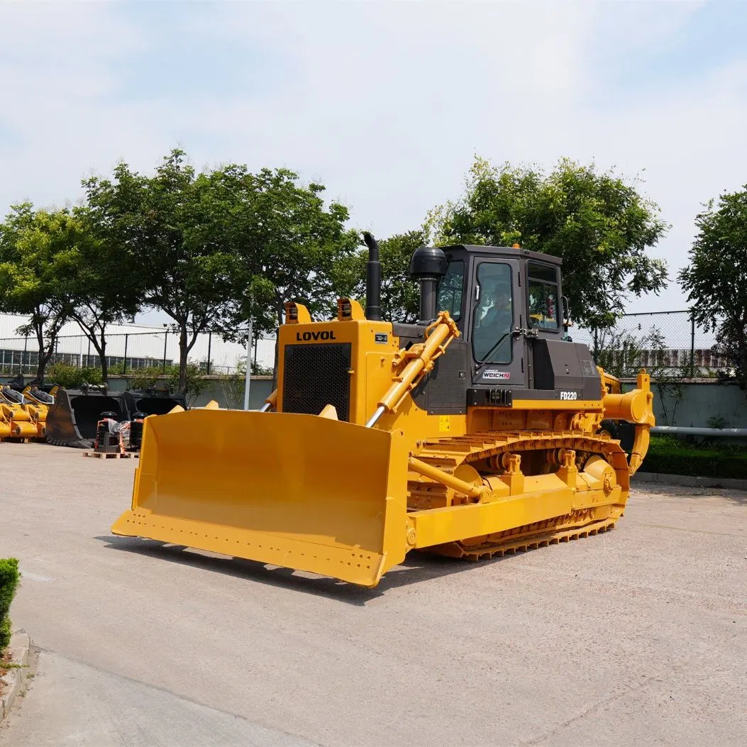 Bulldozer de oruga Lovol de segunda mano Fd220, máquina pesada para movimiento de tierras, dozer para ingeniería de construcción y nivelación de terrenos industriales