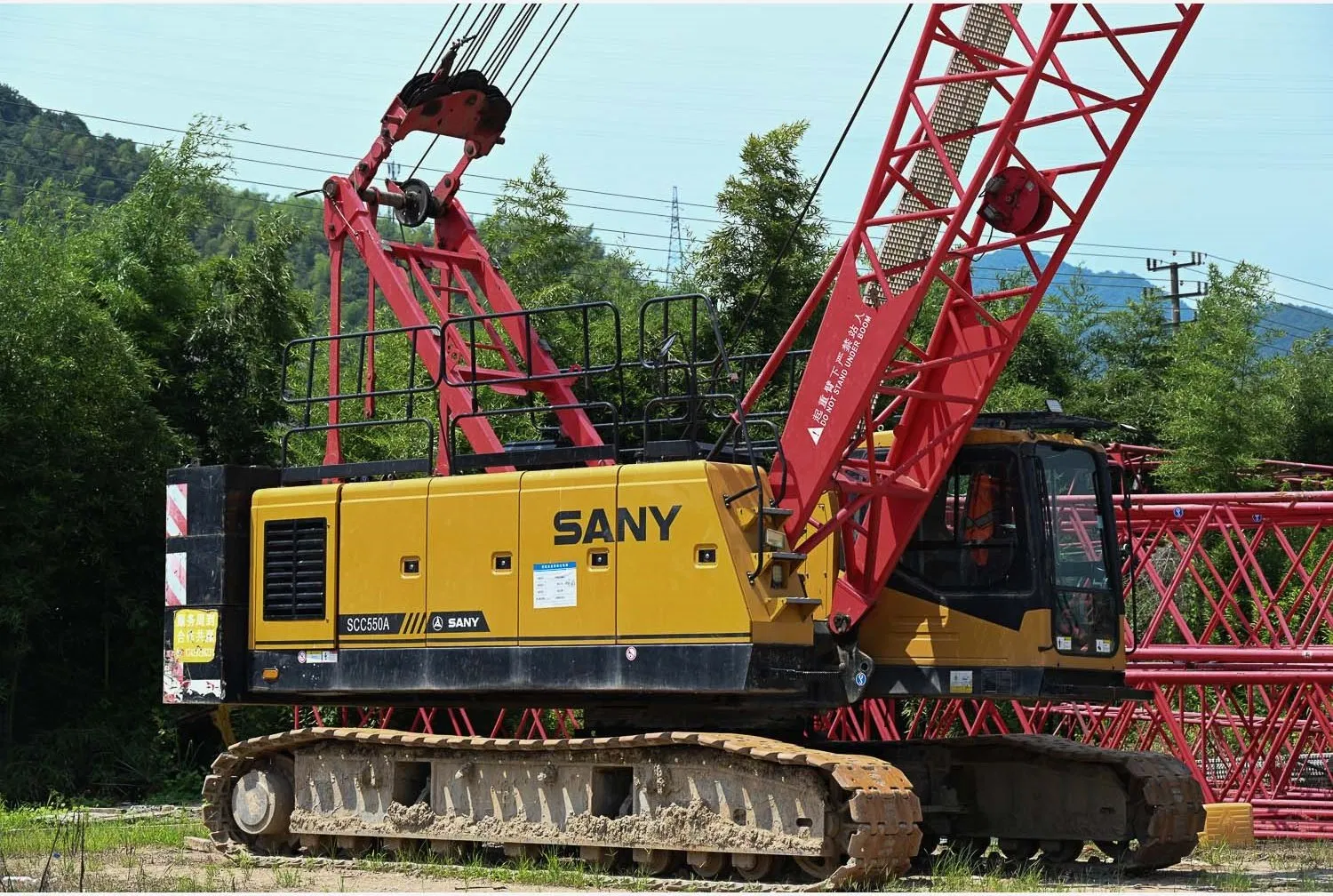 Grúa de oruga Sany usada de propiedad propia 55ton Scc550A Grúa