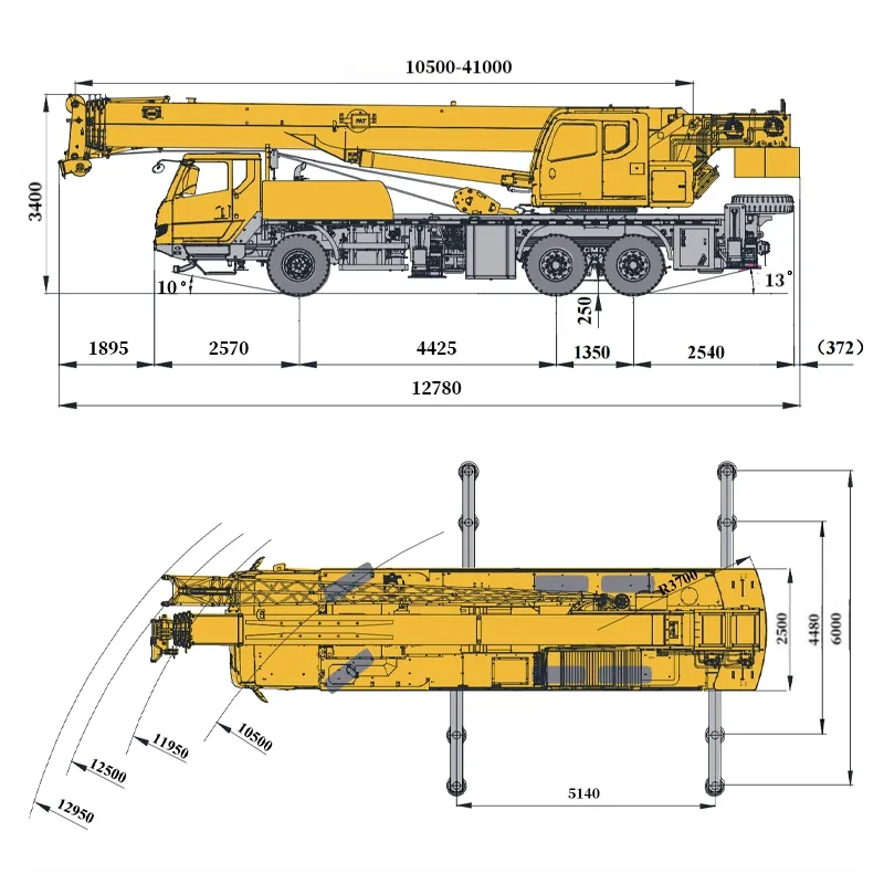 Camión grúa Dimensión Global Esquema