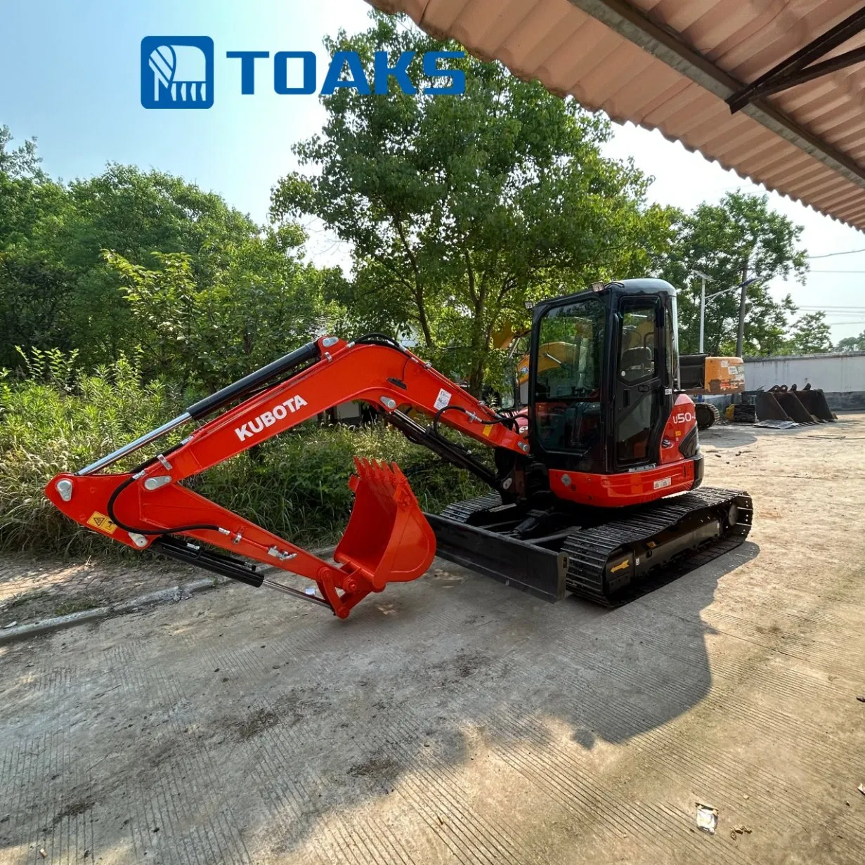 Excavadora hidráulica mini Kubota U50 original de Japón 5ton diésel de cola corta, excavadora de segunda mano con certificado CE, excavadora con enganche rápido, brazo oscilante y martillo