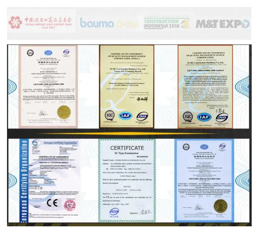 Certificaciones oficiales de maquinaria