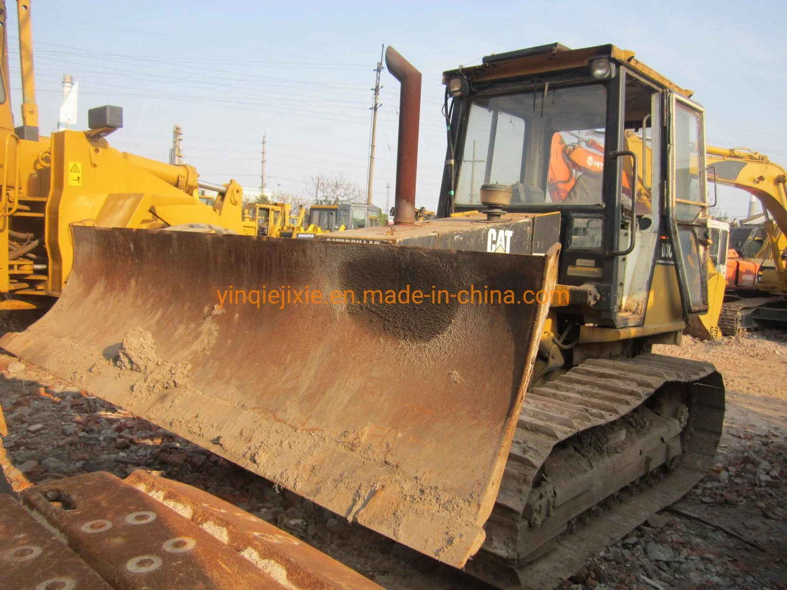 Gato usado D3c Bulldozer con zapato de pista de pantano tractor de oruga de segunda mano Caterpillar Bulldozer