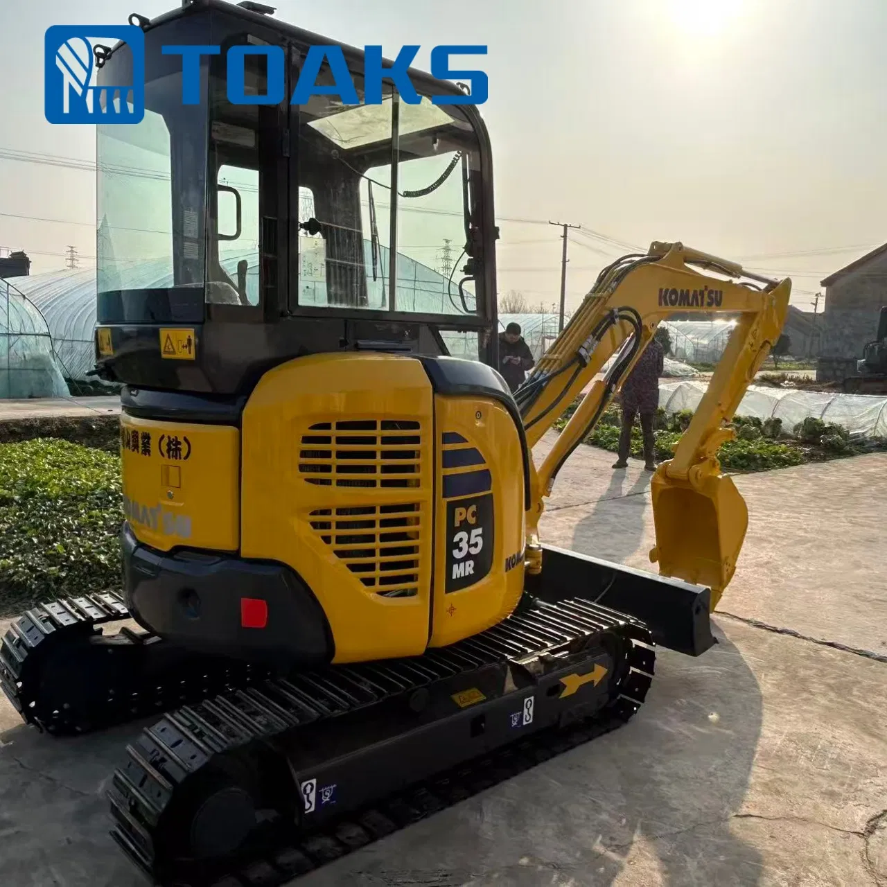 Usado Original Japón usado Komatsu PC35 Excavadora 3.5t Mini Excavadora de Cola Cero con Marcado CE Brazo Oscilante Orugas Retráctiles Enganche Rápido Circuito Auxiliar de Martillo