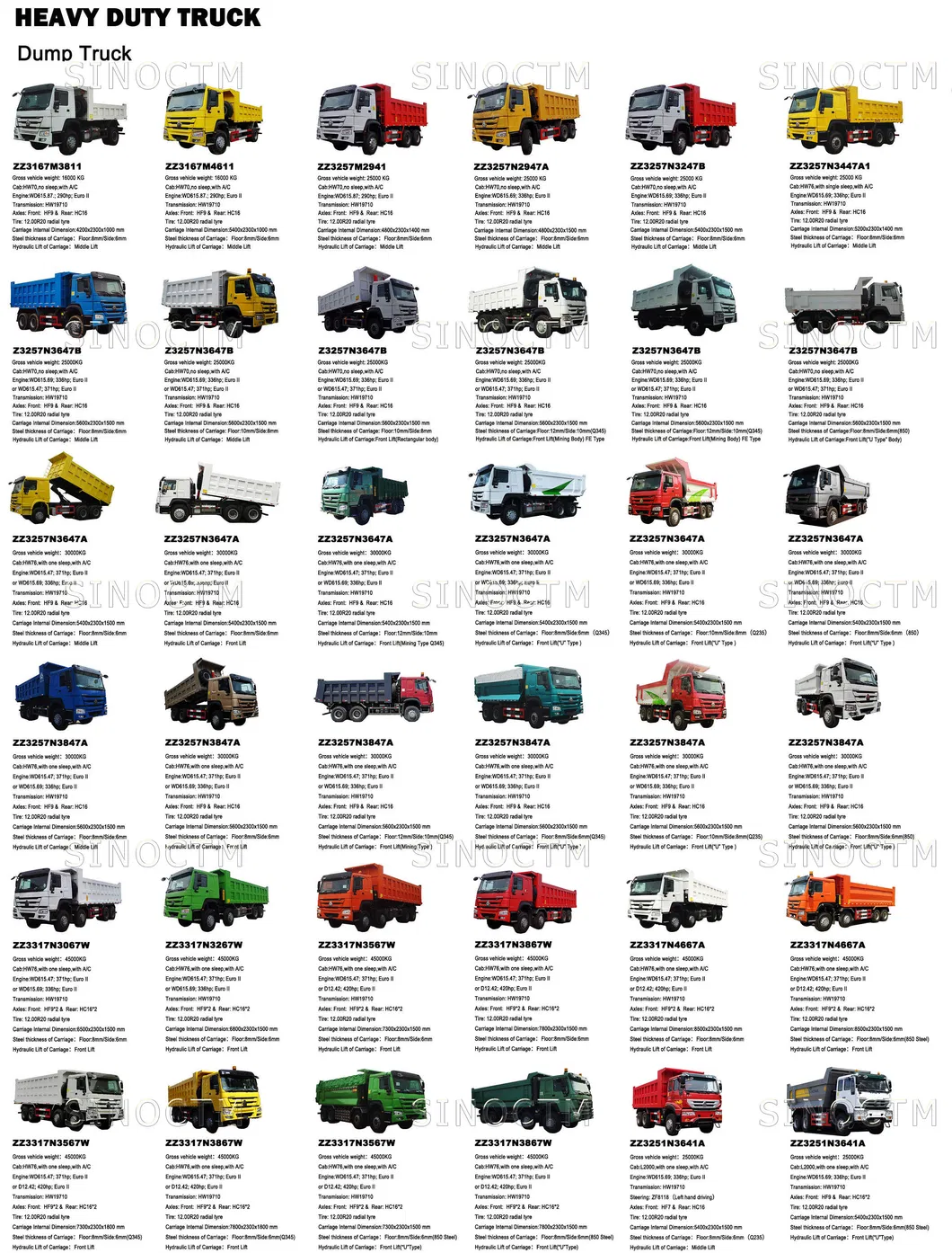Sinotruk HOWO Transporte de Arena Piedra Pesada 371HP 375HP 6X4 Camión Volquete Articulado de Cantera Usado HOWO Camión Volquete Usado